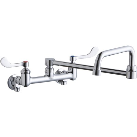 Elkay Elkay 8" Centers WFaucet 8" Dble Swing Spout 4in Wsbld Hndl Inlet+Stop LK940DS20T4S
